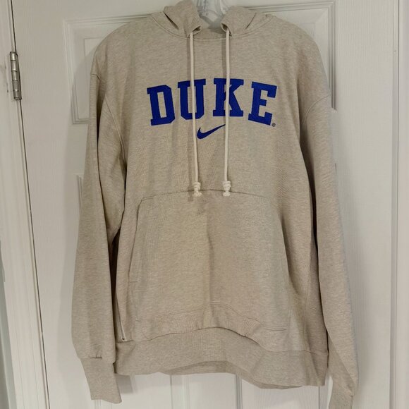 Duke University Unisex Nike Brand Dri-Fit Hoodie Heather Grey Size Large - Picture 1 of 5